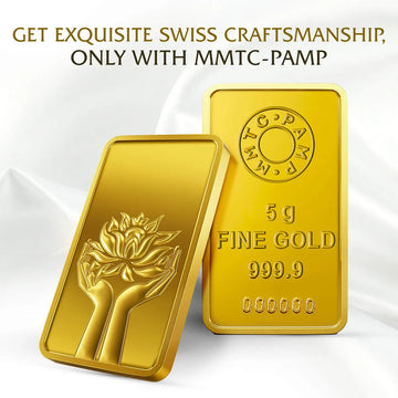 MMTC-PAMP LOTUS 24K (999.9) 5 GM GOLD BAR MMTC
